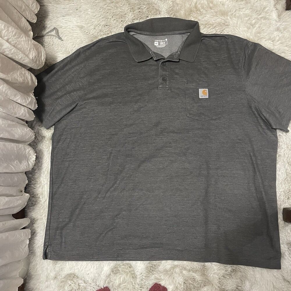 carhartt polo gray shirt loose fit 30”x30”, 4XL Workwear Utility Casual Gorpcore